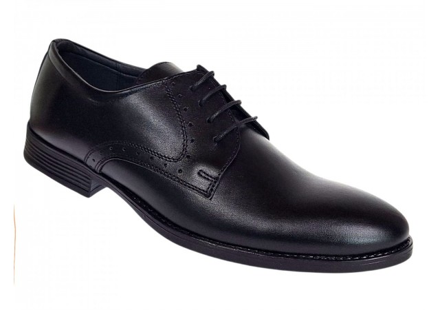 Pantofi barbati casual, negri, din piele naturala - 101TGNBOX